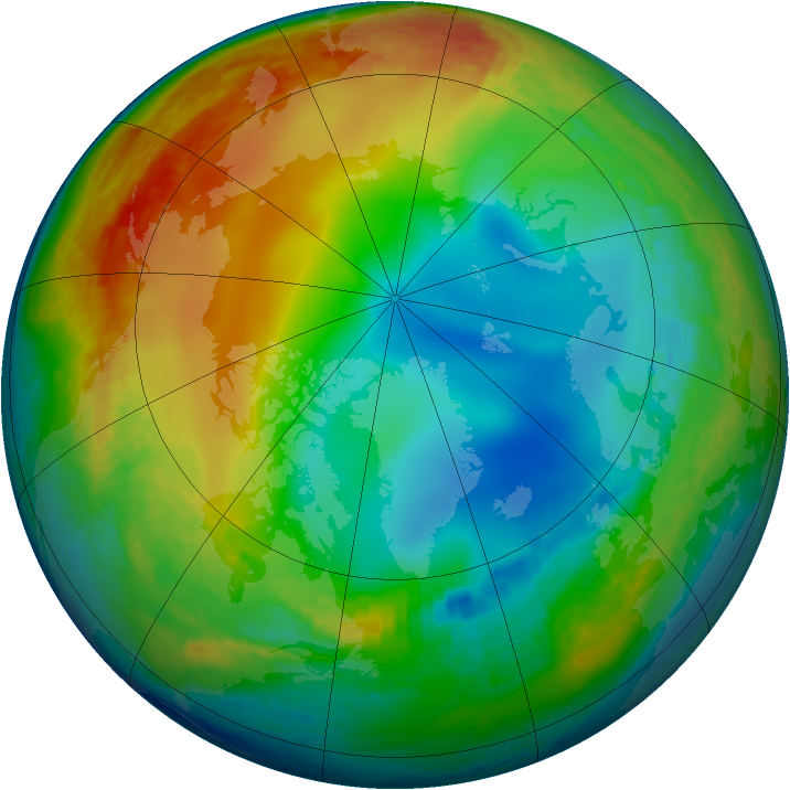 Arctic ozone map for 03 January 2003